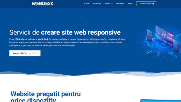 Front end CMS pagina creare site responsive